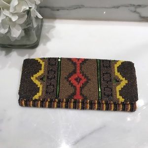 Aztec inspired sequined clutch